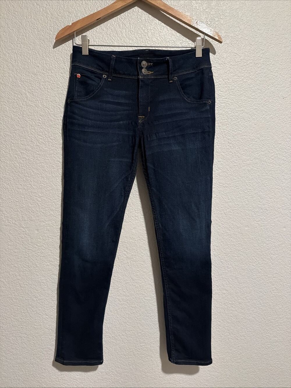 Hudson Collin Skinny Mid Rise Jeans Flap Pockets Stretch Y2k 90s Sz 28 29X27